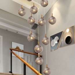 Sklenené závesné svietidlo kreatívne dekoratívne sklenené gule Loft