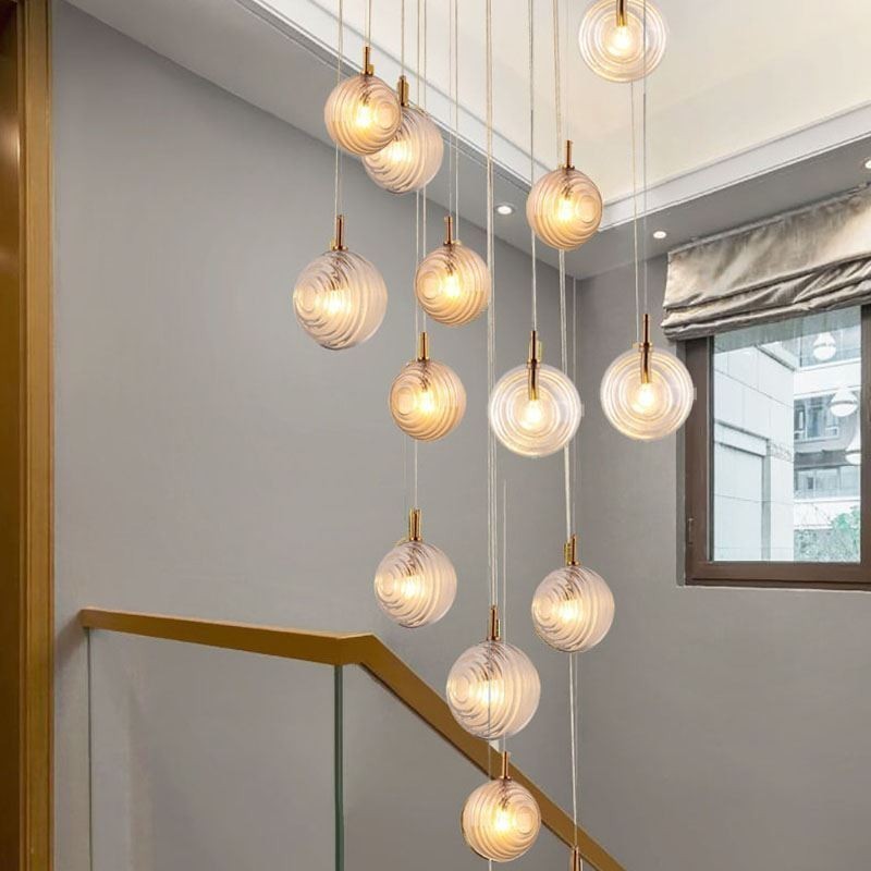 Sklenené závesné svietidlo kreatívne dekoratívne sklenené gule Loft