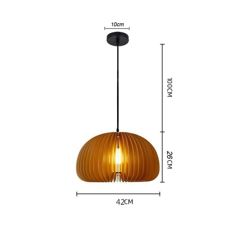 Závesná lampa z tekvicového dreva v retro štýle