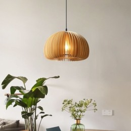 Závesná lampa z tekvicového dreva v retro štýle