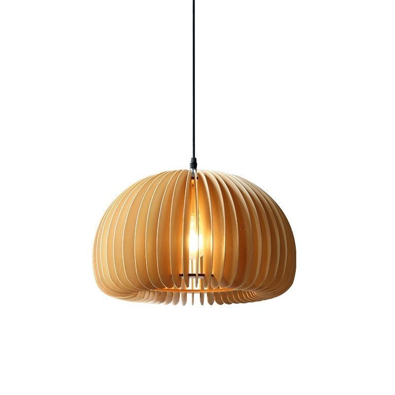 Závesná lampa z tekvicového dreva v retro štýle