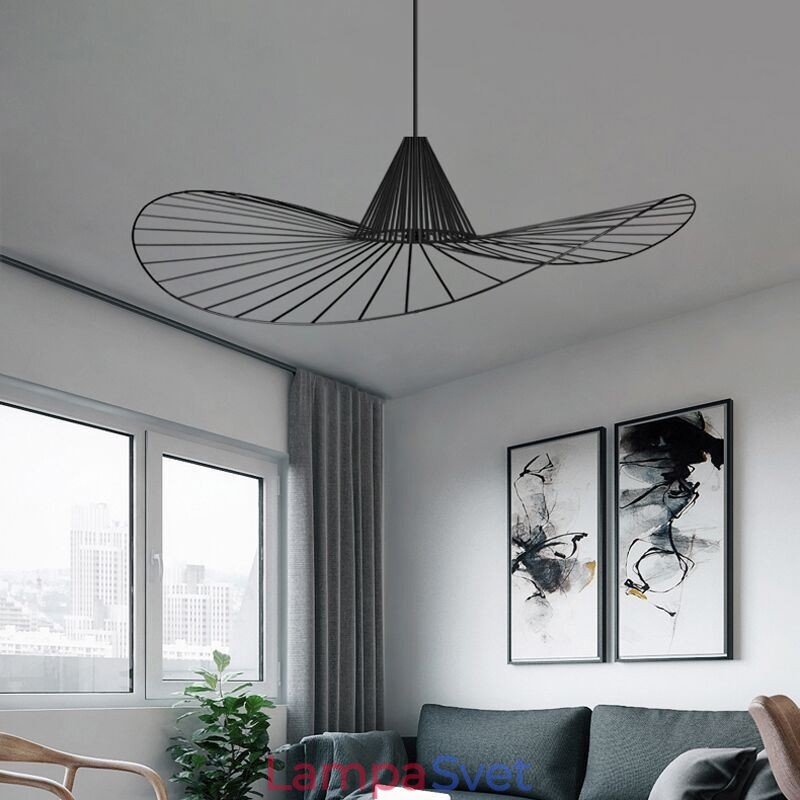 Iron Pendant Light Jednoduchá lampa na slamený klobúk 1 svetlo