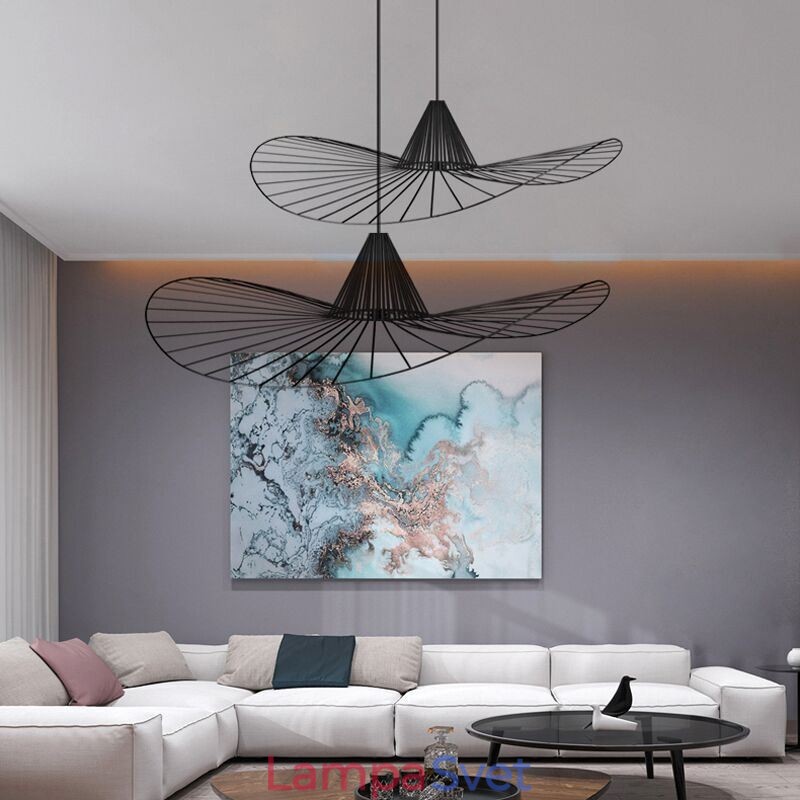 Iron Pendant Light Jednoduchá lampa na slamený klobúk 1 svetlo