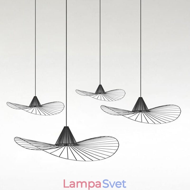 Iron Pendant Light Jednoduchá lampa na slamený klobúk 1 svetlo