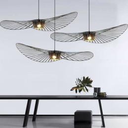 Iron Pendant Light Lampa slamený klobúk 1 Light