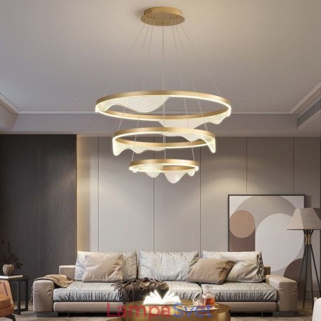 Závesné svetlo Golden Wave Ripple Visiace svetlo 3 Light Závesné svetlo Golden Wave Ripple Visiace svetlo 3 Light