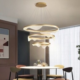 Závesné svetlo Golden Wave Ripple Visiace svetlo 3 Light