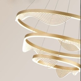 Závesné svetlo Golden Wave Ripple Visiace svetlo 3 Light