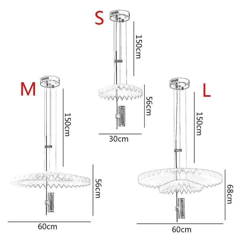 Moderné skladané závesné svetlo akrylové dekoratívne osvetlenie