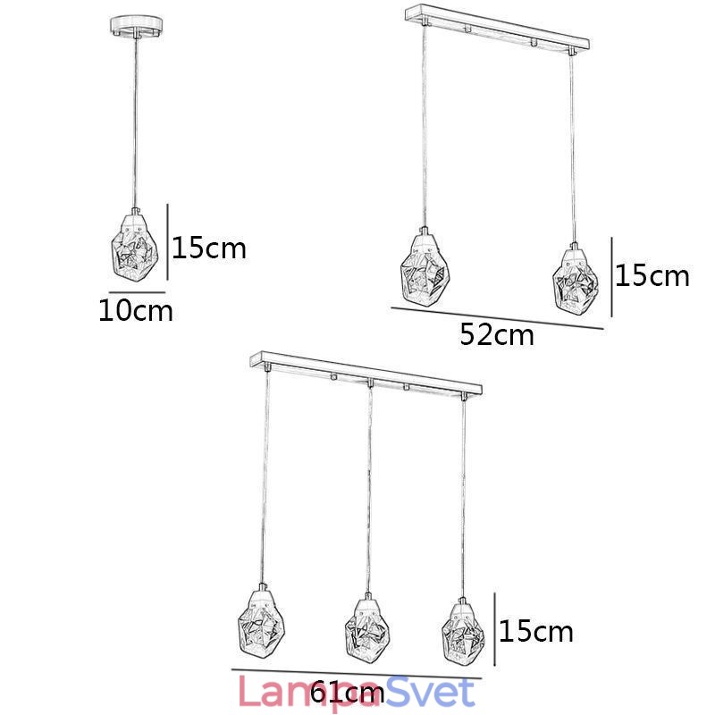 Mini jednoduché krištáľové guľové svietidlo Závesné svietidlo stropné svietidlo