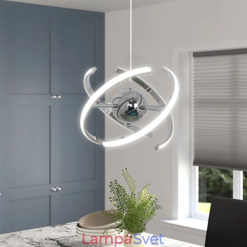 Otočná globusová závesná lampa na strope