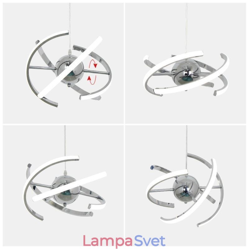 Otočná globusová závesná lampa na strope
