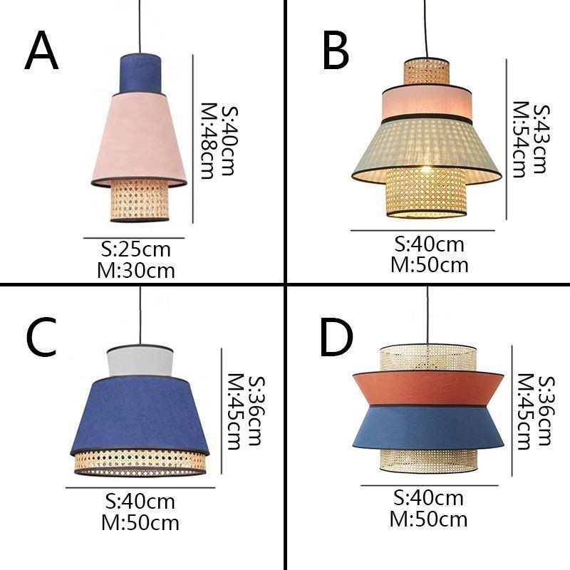 1 Ľahké šaty Tienidlo Závesná lampa Bamboo Weave Lighting