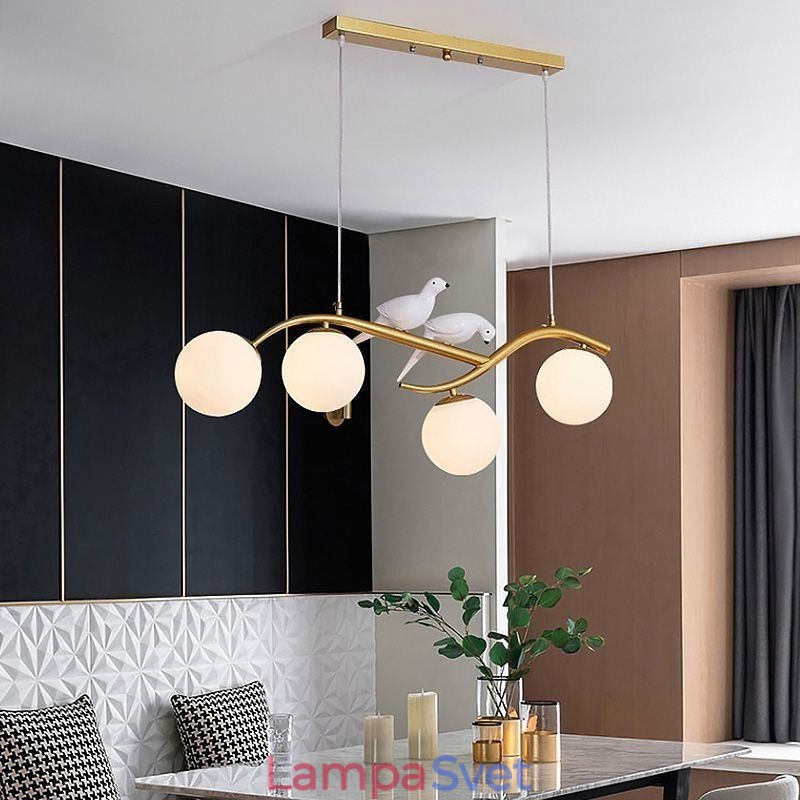 Moderné minimalistické dekoratívne svietidlo so 4 lampami