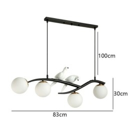 Moderné minimalistické dekoratívne svietidlo so 4 lampami