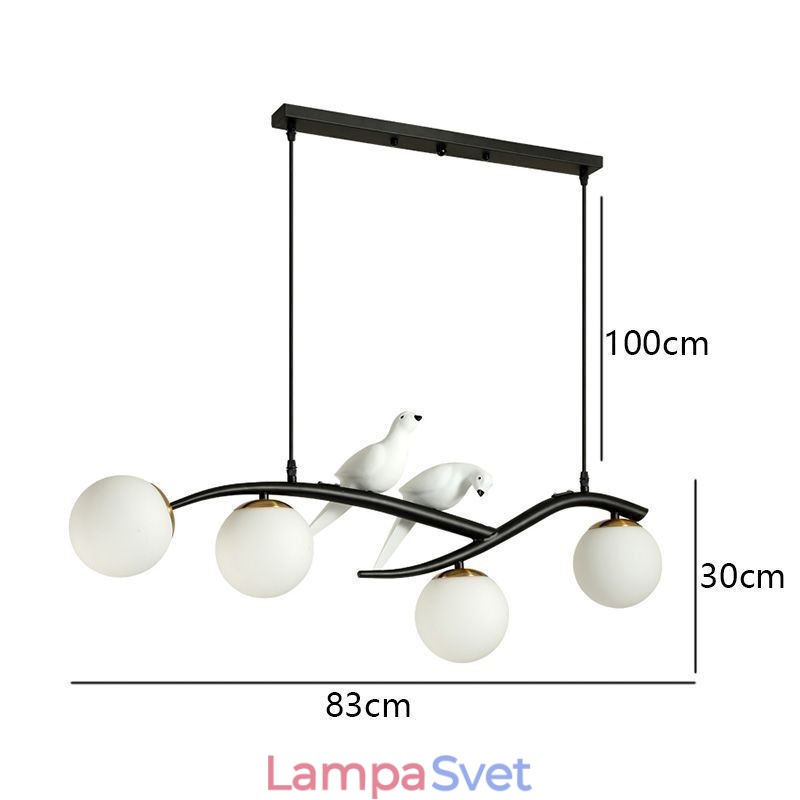 Moderné minimalistické dekoratívne svietidlo so 4 lampami