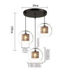 Minimalistické závesné svietidlo Glass Cluster 3 Svetelný stropný svetelný ostrov