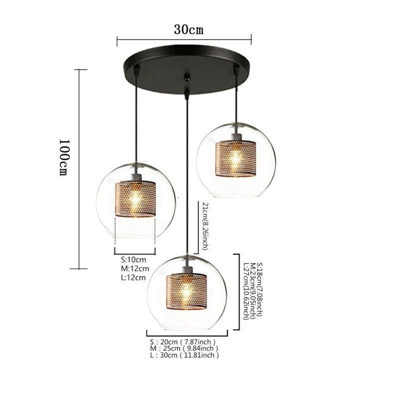 Minimalistické závesné svietidlo Glass Cluster 3 Svetelný stropný svetelný ostrov