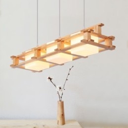Creative 3 svetlá dubová závesná lampa dekoratívne drevené stropné svetlo kaviarne