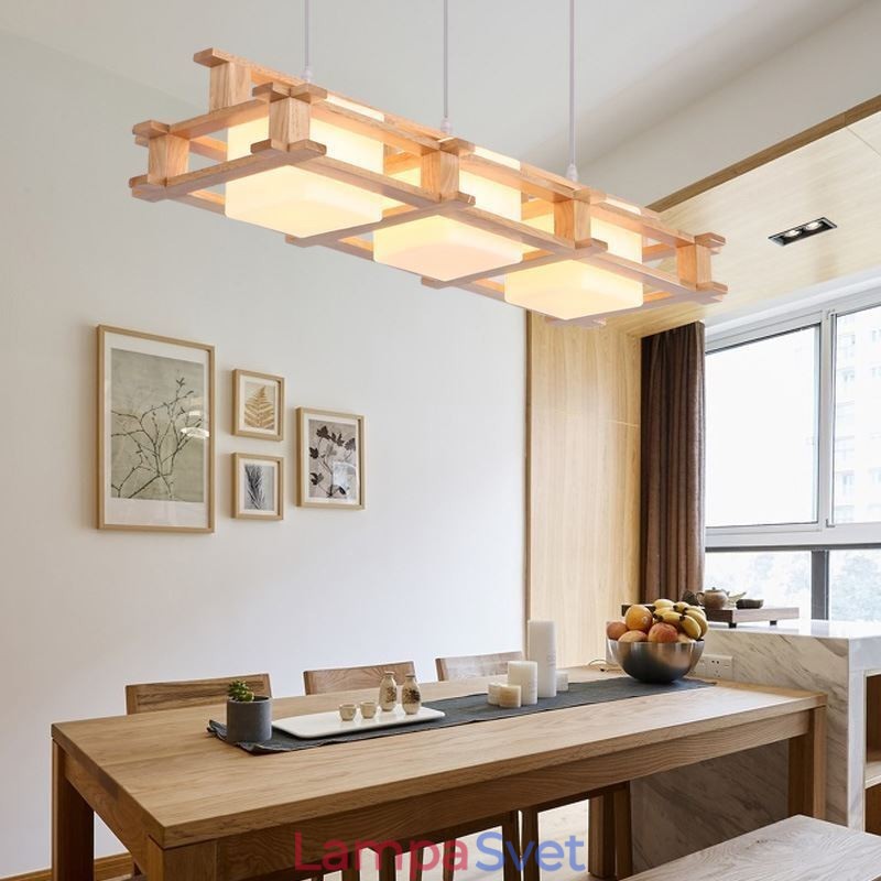 Creative 3 svetlá dubová závesná lampa dekoratívne drevené stropné svetlo kaviarne