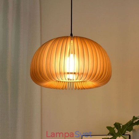 Závesná lampa z tekvicového dreva v retro štýle
