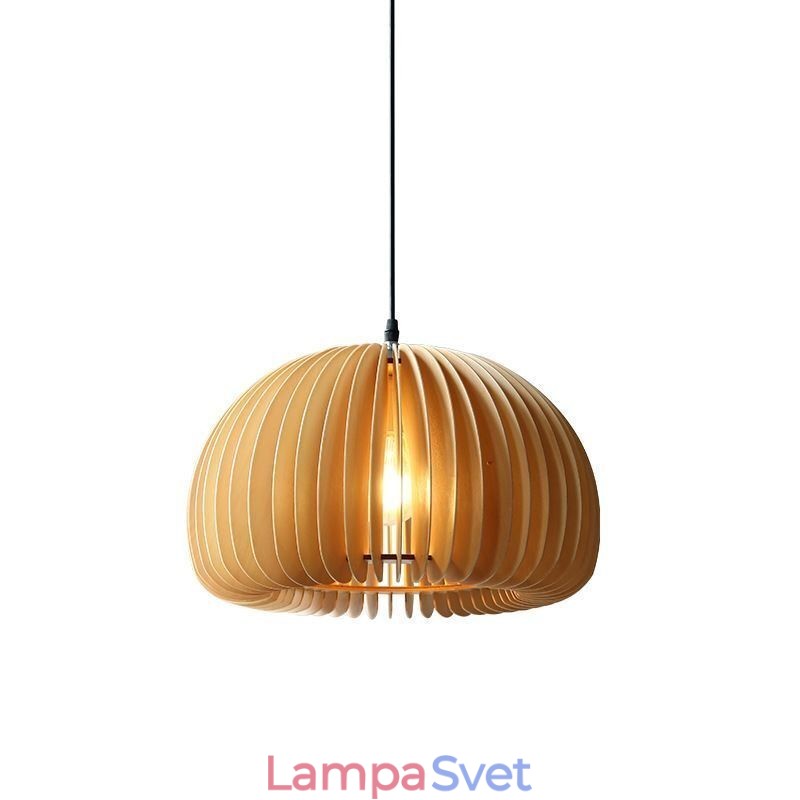 Závesná lampa z tekvicového dreva v retro štýle