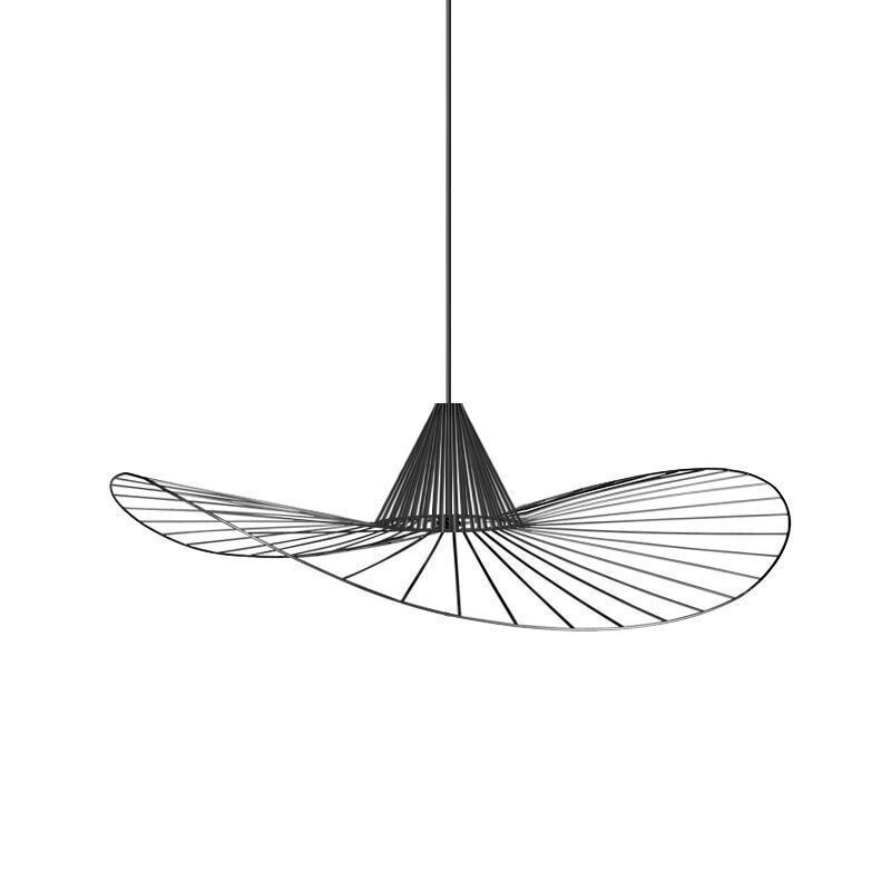 Iron Pendant Light Jednoduchá lampa na slamený klobúk 1 svetlo