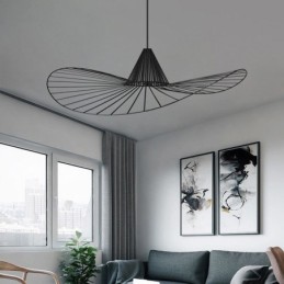 Iron Pendant Light Jednoduchá lampa na slamený klobúk 1 svetlo