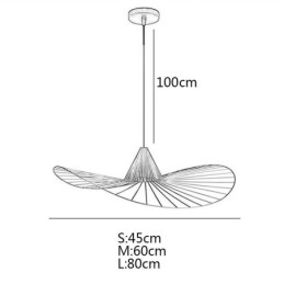 Iron Pendant Light Jednoduchá lampa na slamený klobúk 1 svetlo