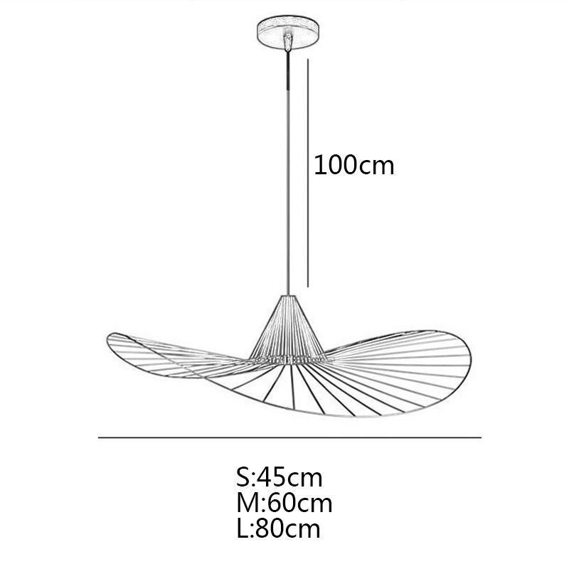 Iron Pendant Light Jednoduchá lampa na slamený klobúk 1 svetlo