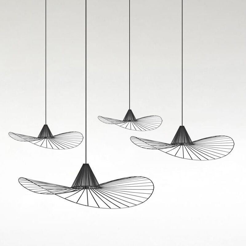 Iron Pendant Light Jednoduchá lampa na slamený klobúk 1 svetlo