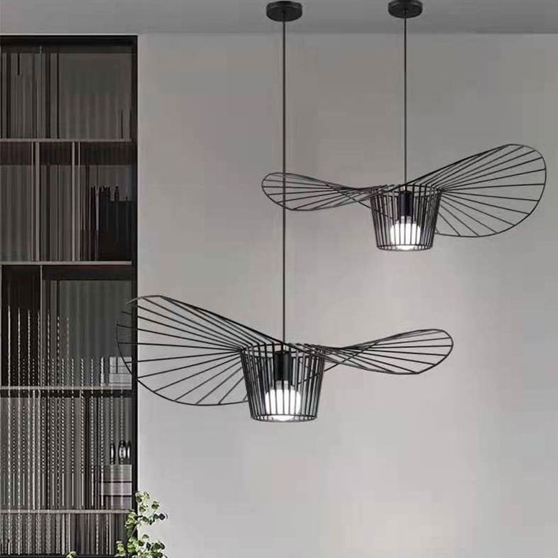 Iron Pendant Light Lampa slamený klobúk 1 Light