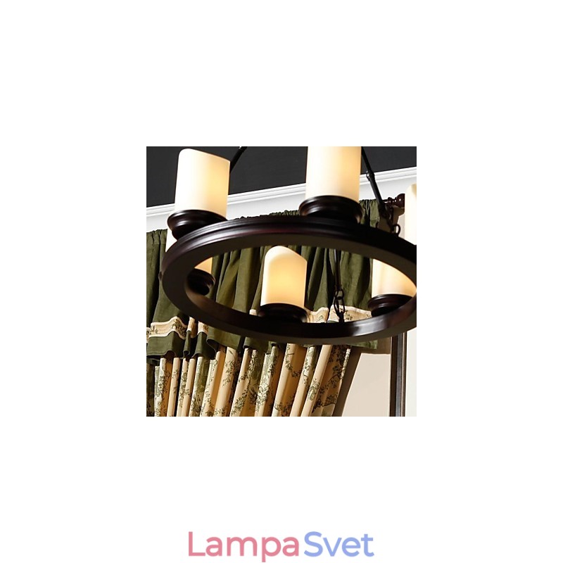 Vintage luster 6 svetiel z ocele a skla