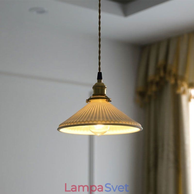 Retro skladaná závesná lampa z keramiky v japonskom štýle