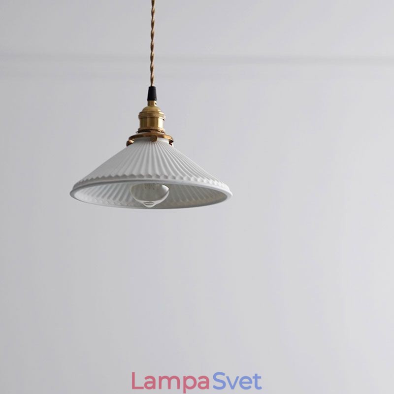 Retro skladaná závesná lampa z keramiky v japonskom štýle