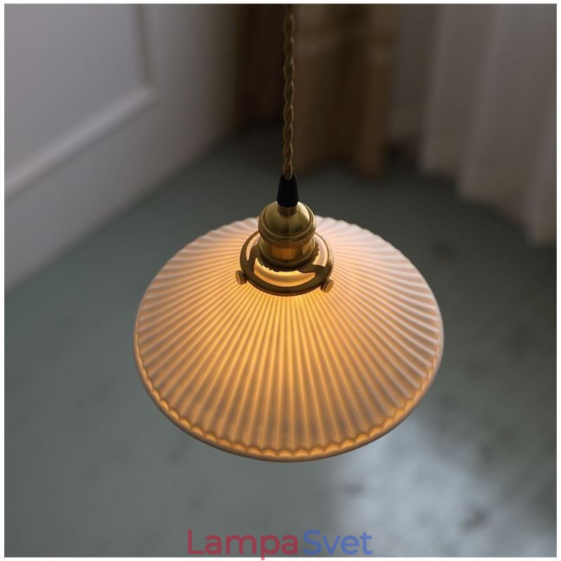 Retro skladaná závesná lampa z keramiky v japonskom štýle