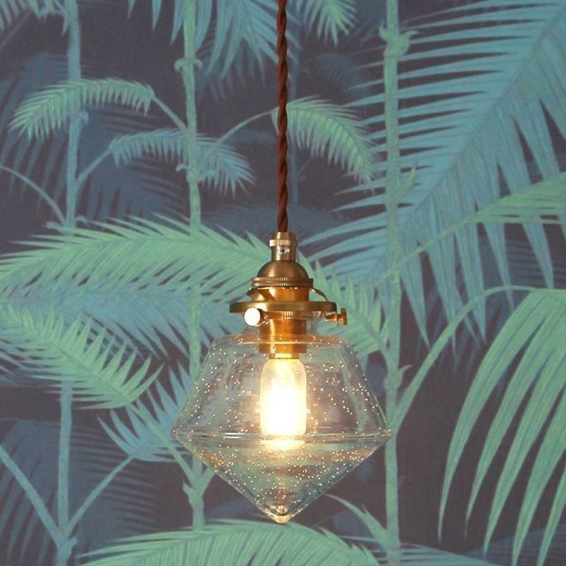 1 Light Diamond Glass Pendant Light Bubble Glass Svietidlo