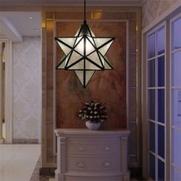 Európska závesná lampa z farebného skla Creative Star Závesná lampa