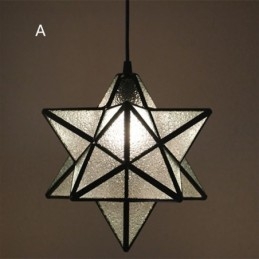 Európska závesná lampa z farebného skla Creative Star Závesná lampa