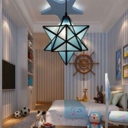 Európska závesná lampa z farebného skla Creative Star Závesná lampa