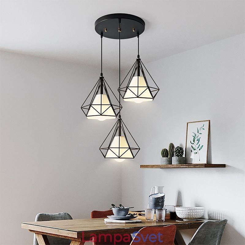 Závesné svietidlo v tvare diamantu Moderné minimalistické dekoratívne svietidlo