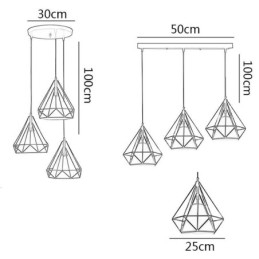 Závesné svietidlo v tvare diamantu Moderné minimalistické dekoratívne svietidlo