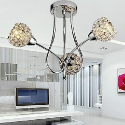 Moderná zapustená montáž Shining 3 Light v krištáľovom dizajne