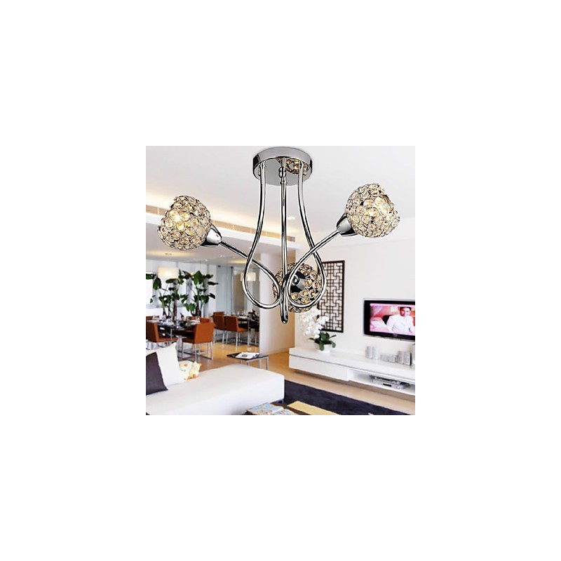 Moderná zapustená montáž Shining 3 Light v krištáľovom dizajne