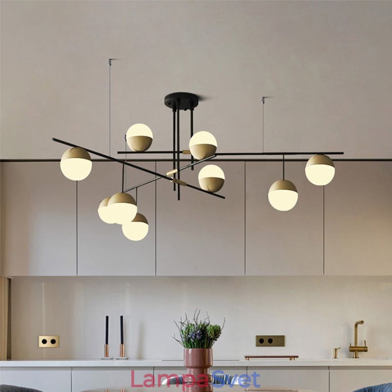 Sklenené guľové lusterové stropné svietidlo