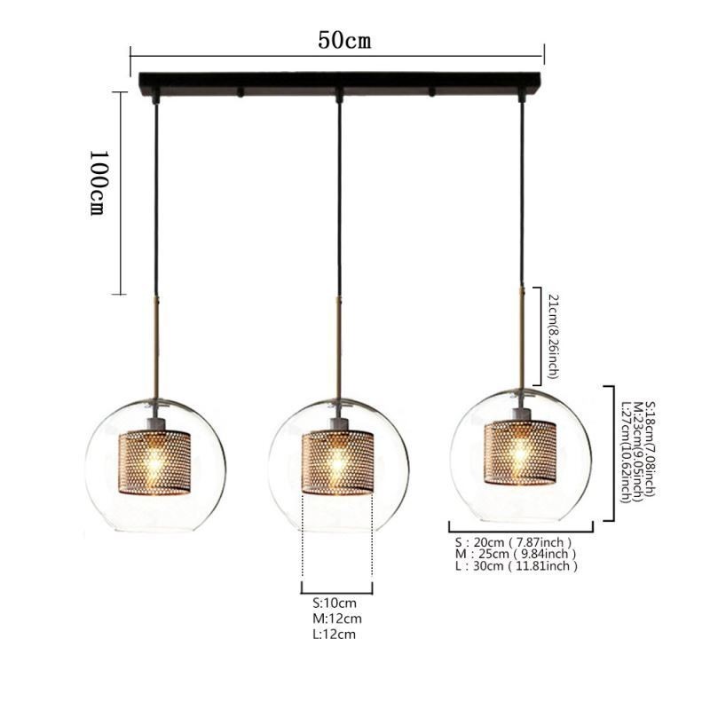 Minimalistické závesné svietidlo Glass Cluster 3 Svetelný stropný svetelný ostrov
