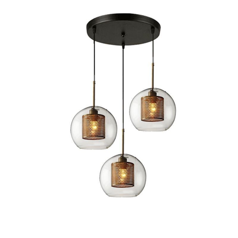 Minimalistické závesné svietidlo Glass Cluster 3 Svetelný stropný svetelný ostrov