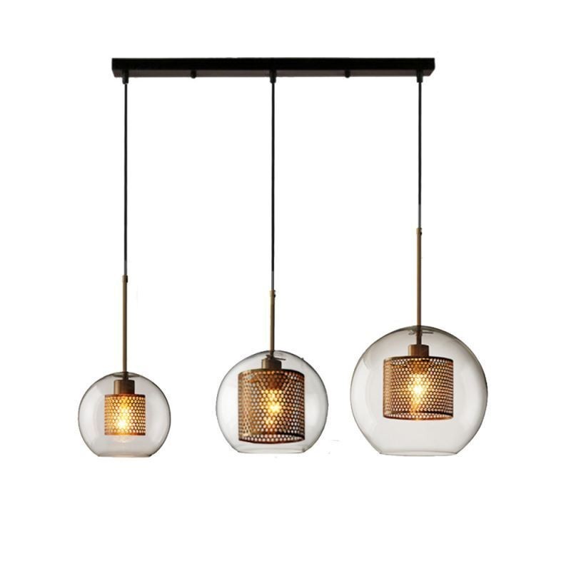 Minimalistické závesné svietidlo Glass Cluster 3 Svetelný stropný svetelný ostrov