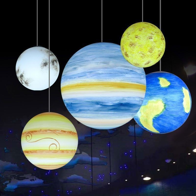 Závesná lampa s dizajnom Nordic Planet Jedinečný luster Planets Solar System