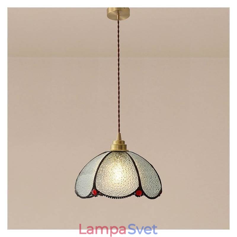 Minimalistická sklenená závesná lampa s jednou hlavou